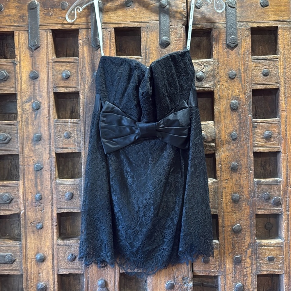 NWT Nanette Lapore Black Lace Strapless, Top Size 8